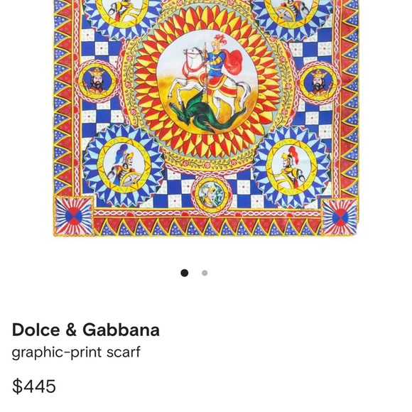 AUTH Dolce and Gabbana 100% Silk Italian Scarf - Picture 10 of 10